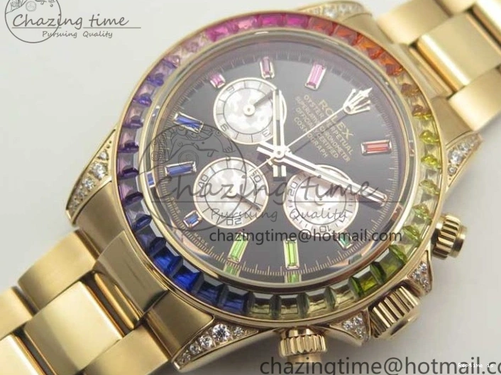 1230 Daytona 116595RBOW RG Rainbow Crystal BLF Best Edition Black Dial on RG Bracelet A RelaxedFit 3353